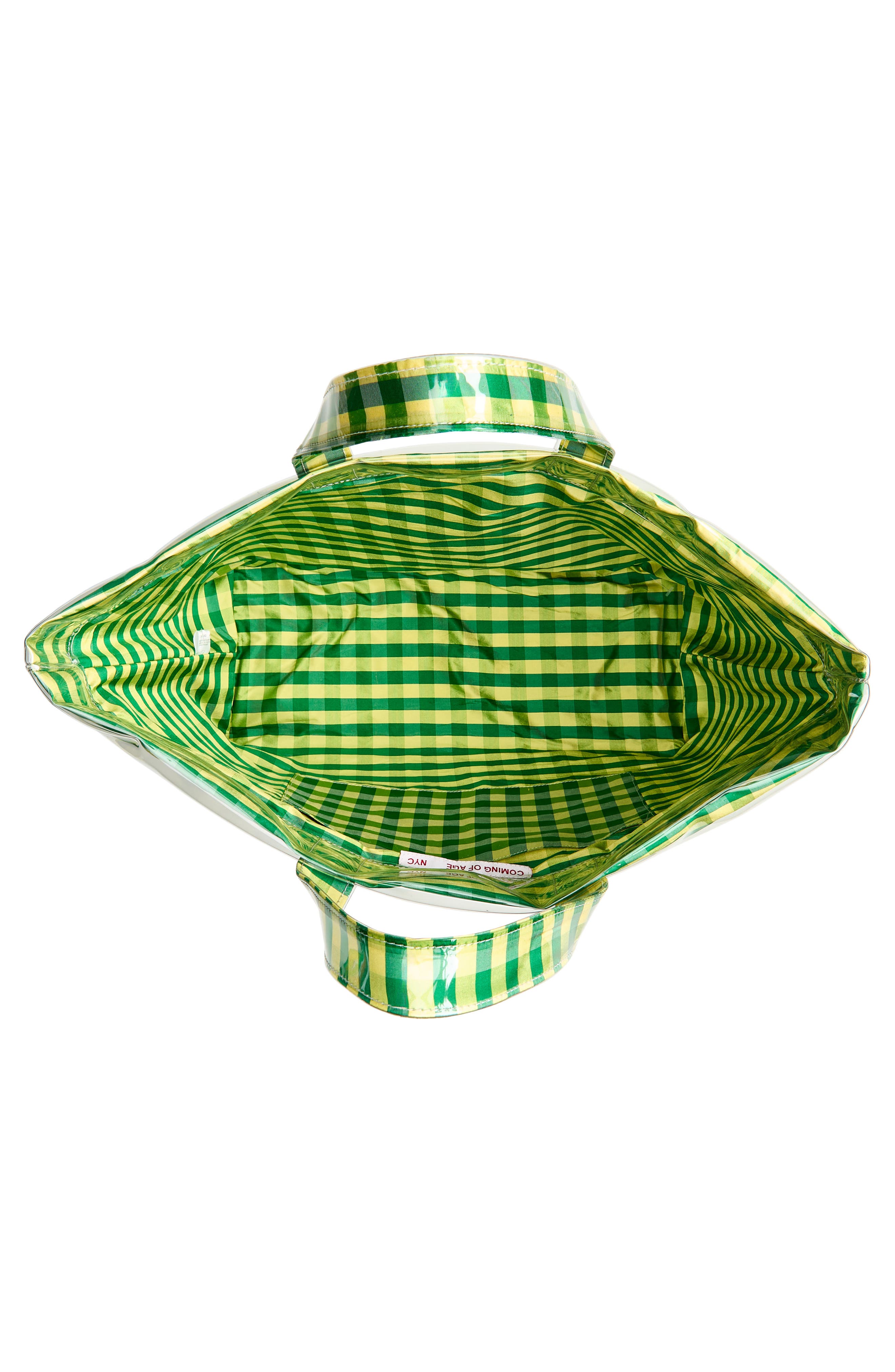 COMING OF AGE Gingham Tote, Alternate, color, Gingham Green Yellow