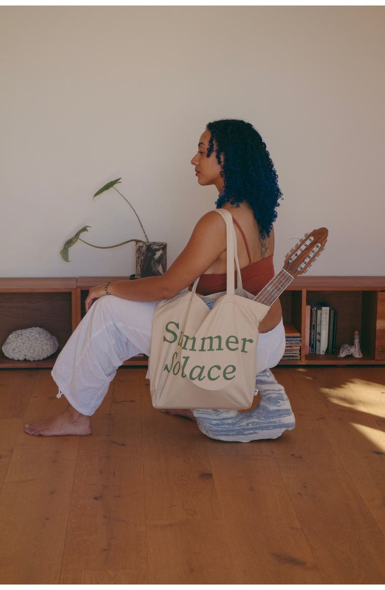 Summer Solace Tallow Summer Solace Organic Eco Tote Bag, Alternate, color, Oyster