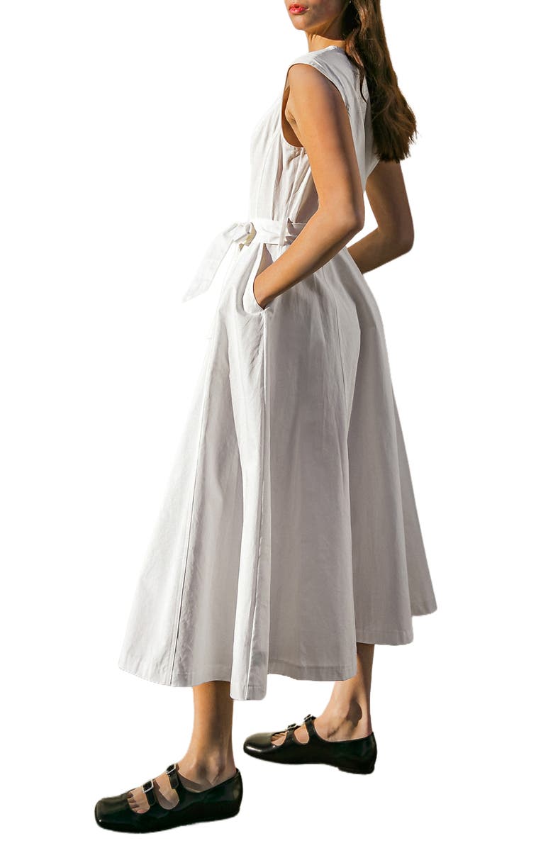 FREEMARKET Sleeveless Tie Waist Maxi Dress, Alternate, color, White