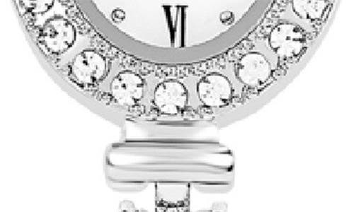 Danecraft Crystal Mother-of-pearl Quartz Bracelet Watch, 20mm X 23mm In Metallic