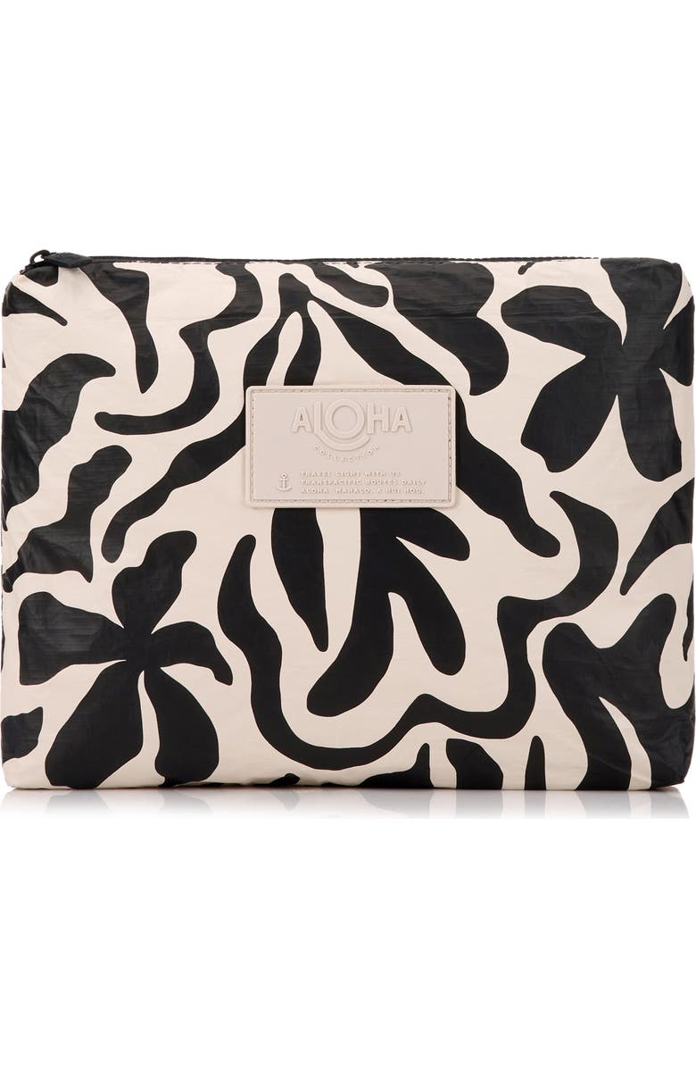 Aloha Collection Mid Float Water Resistant Zip Pouch, Main, color, Black/ Sandstone