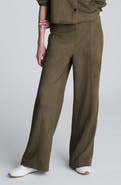 Kenneth Cole High Waist Faux Suede Wide Leg Pants