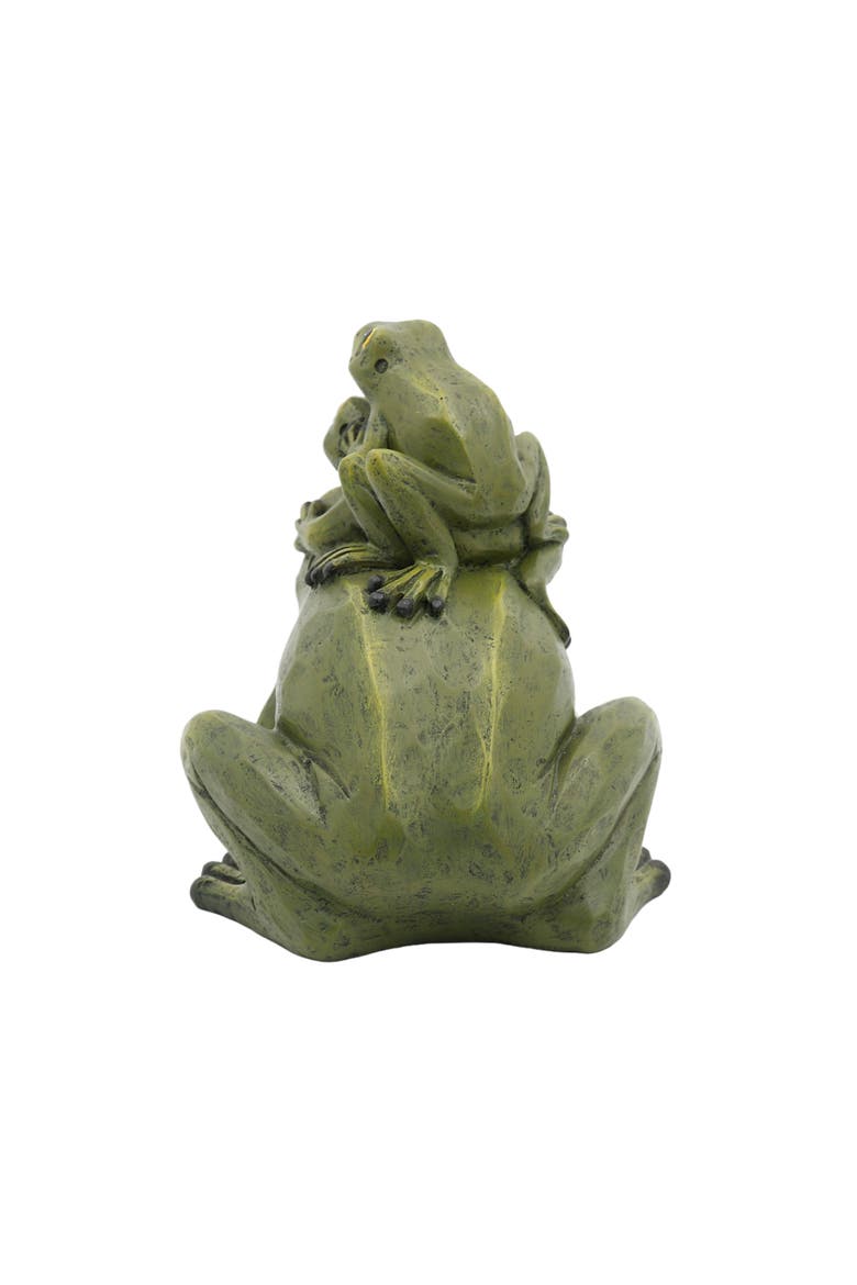 Resin Stacked Green Frog Figurine Garden Accents for Spring Home Decor, Alternate, color, Green