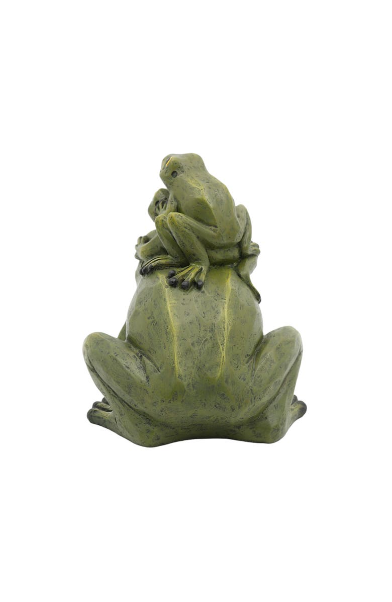 Transpac Resin Stacked Green Frog Figurine Garden Accents for Spring Home Decor, Alternate, color, Green