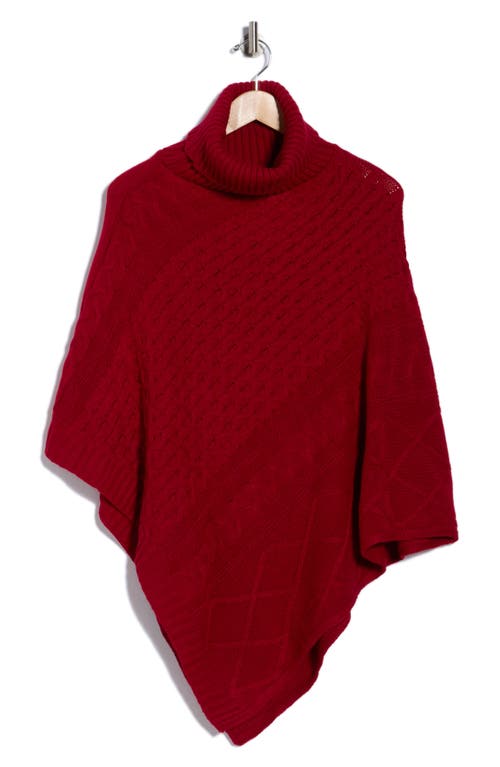 Nanette Lepore Mixed Weave Poncho In Red