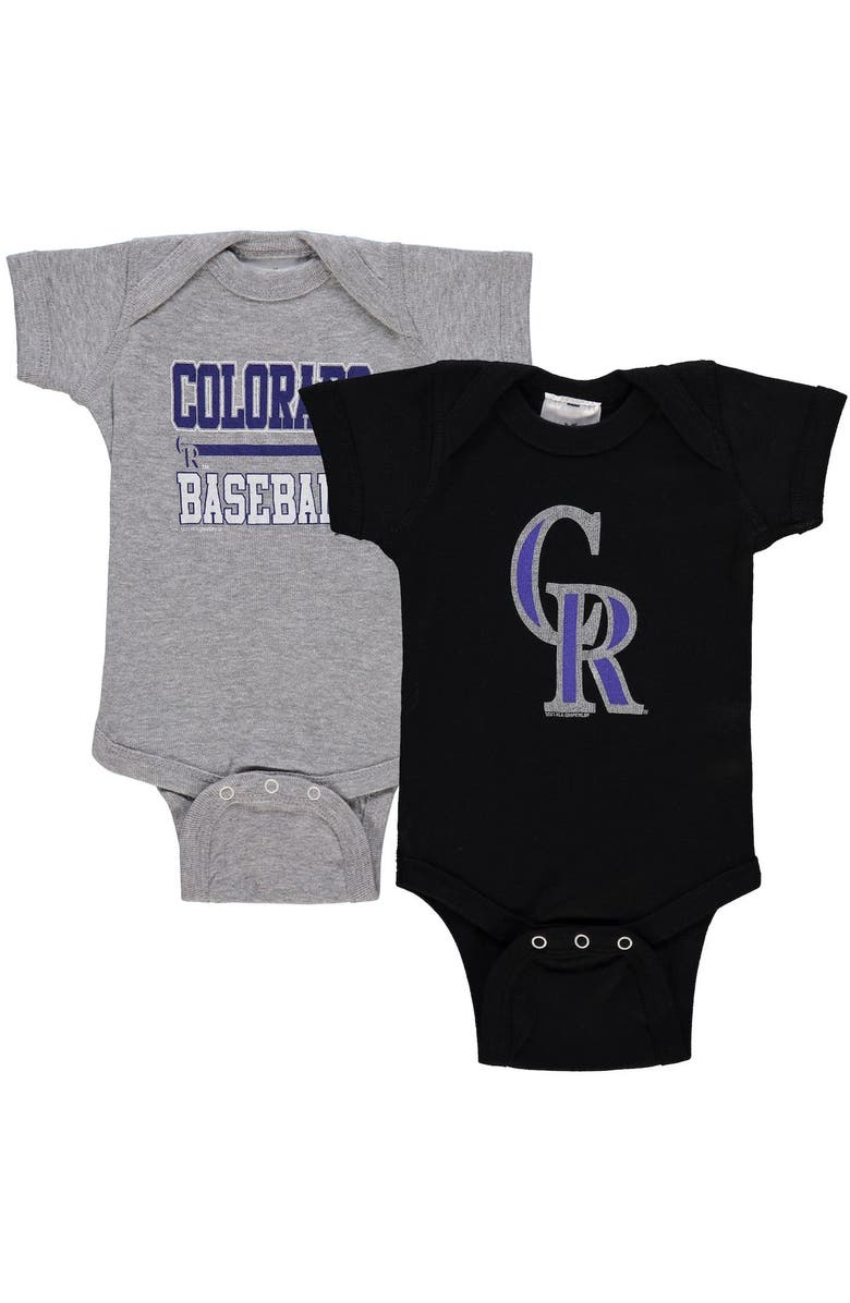 SOFT AS A GRAPE Newborn & Infant Soft as a Grape Black/Gray Colorado Rockies 2-Piece Body Suit, Alternate, color, Black