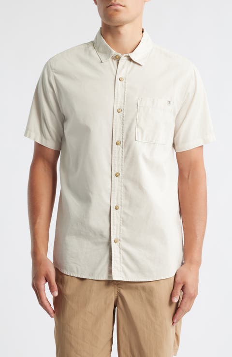 Made to Fade Short Sleeve Cotton & Lyocell Button-Up Shirt