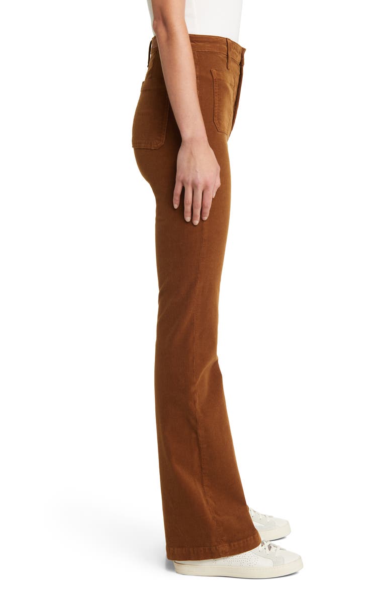Anisten Patch Pocket High Waist Corduroy Flare Pants, Alternate, color, CARAMEL