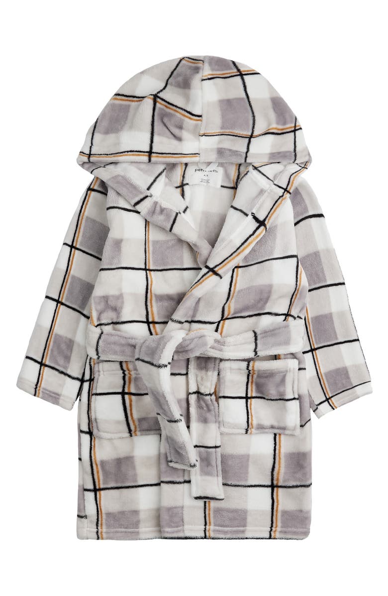 PL BABY BY PETIT LEM Kids' Plaid Hooded Robe, Main, color,