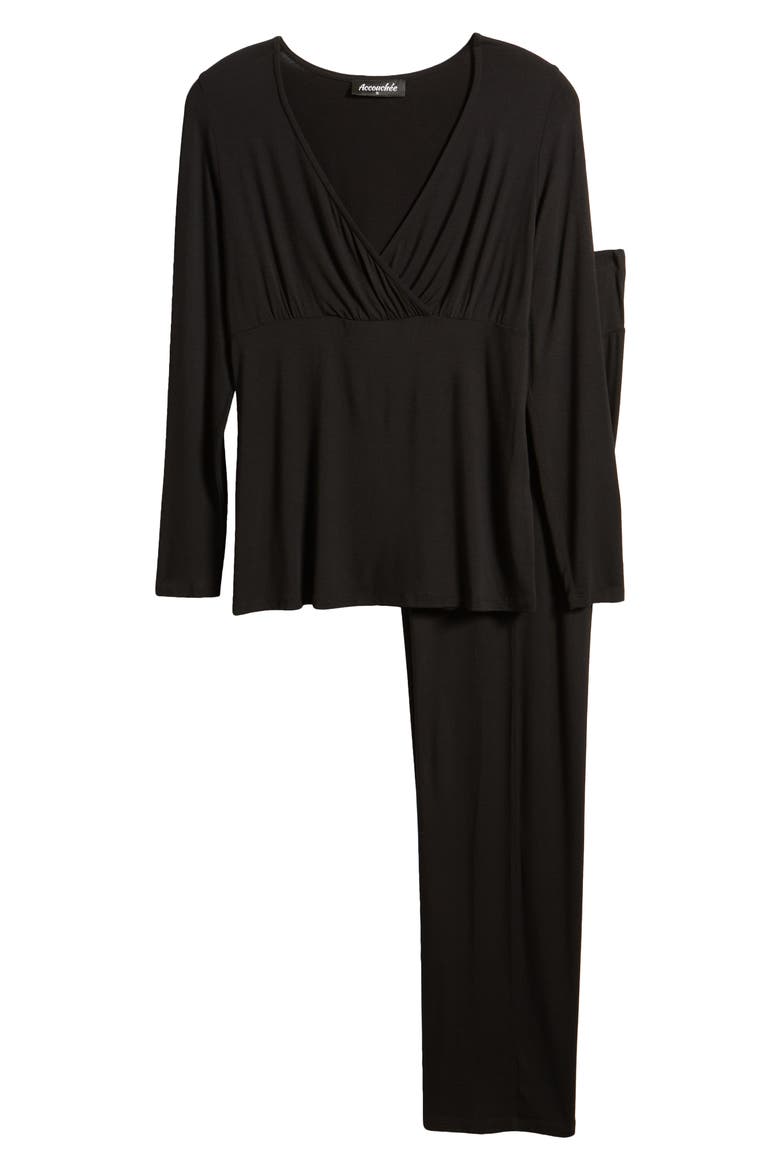 Sleep Tight Pajama Set for Pregnancy, Nursing and Ever After, Alternate, color, BLACK
