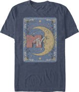 MTV Men's MTV Moon Line Drawing Logo  Graphic T-Shirt