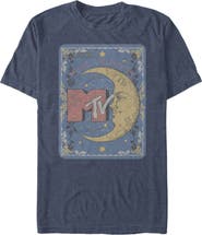 MTV Men's MTV Moon Line Drawing Logo  Graphic T-Shirt