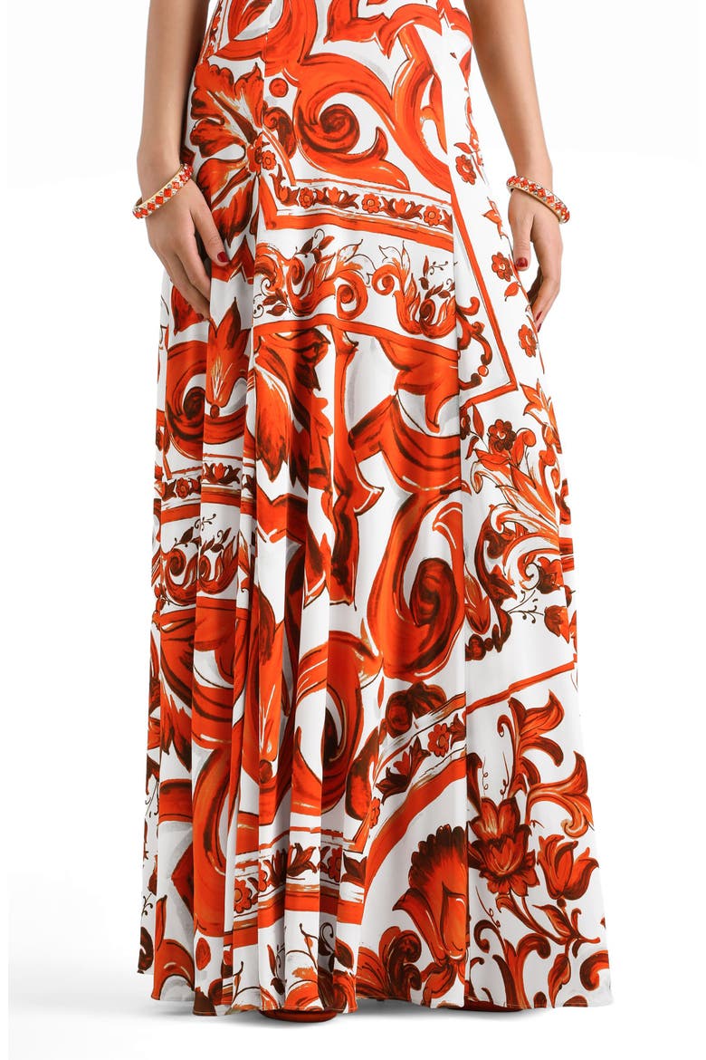Majolica Organza Maxi Dress, Alternate, color, IO3TN MIX MAIOLICA ORANGE