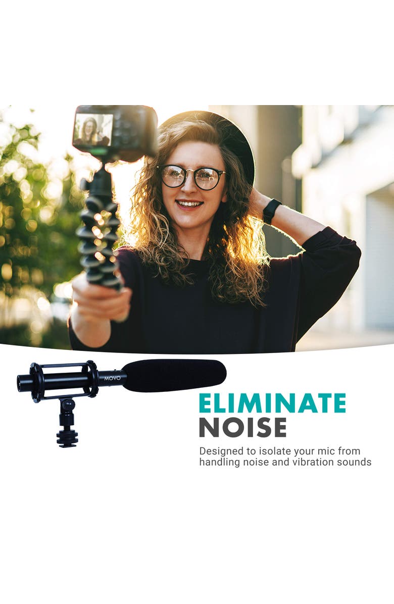 MOVO SMM1 Camera Shoe Shockmount for Shotgun Microphones 19-25mm in Diameter, Alternate, color, Black