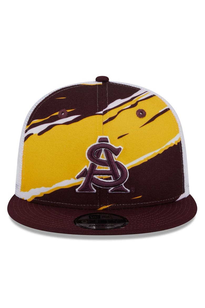 Men's New Era Maroon Arizona State Sun Devils Tear Trucker 9FIFTY Snapback Hat, Alternate, color, Maroon