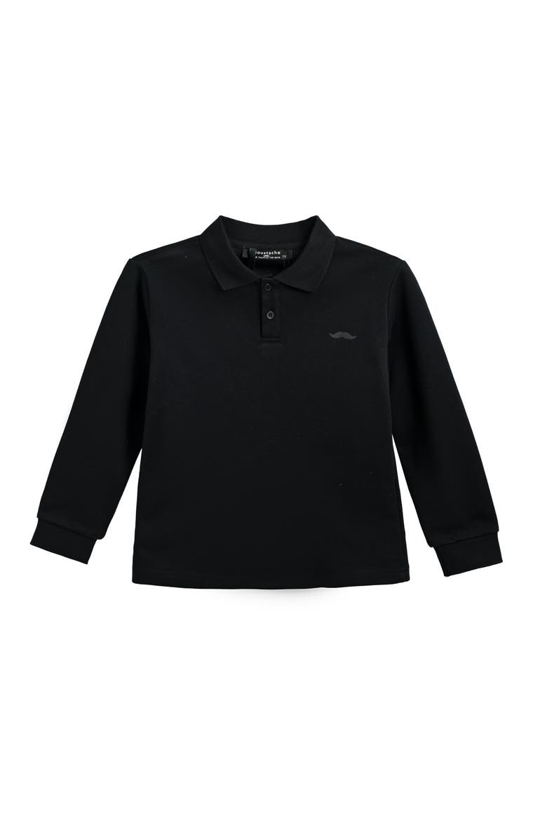 Long Sleeve Polo Shirt, Main, color, Black