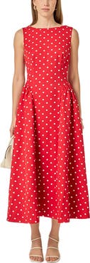 English Factory Dot Sleeveless Flare Midi Dress