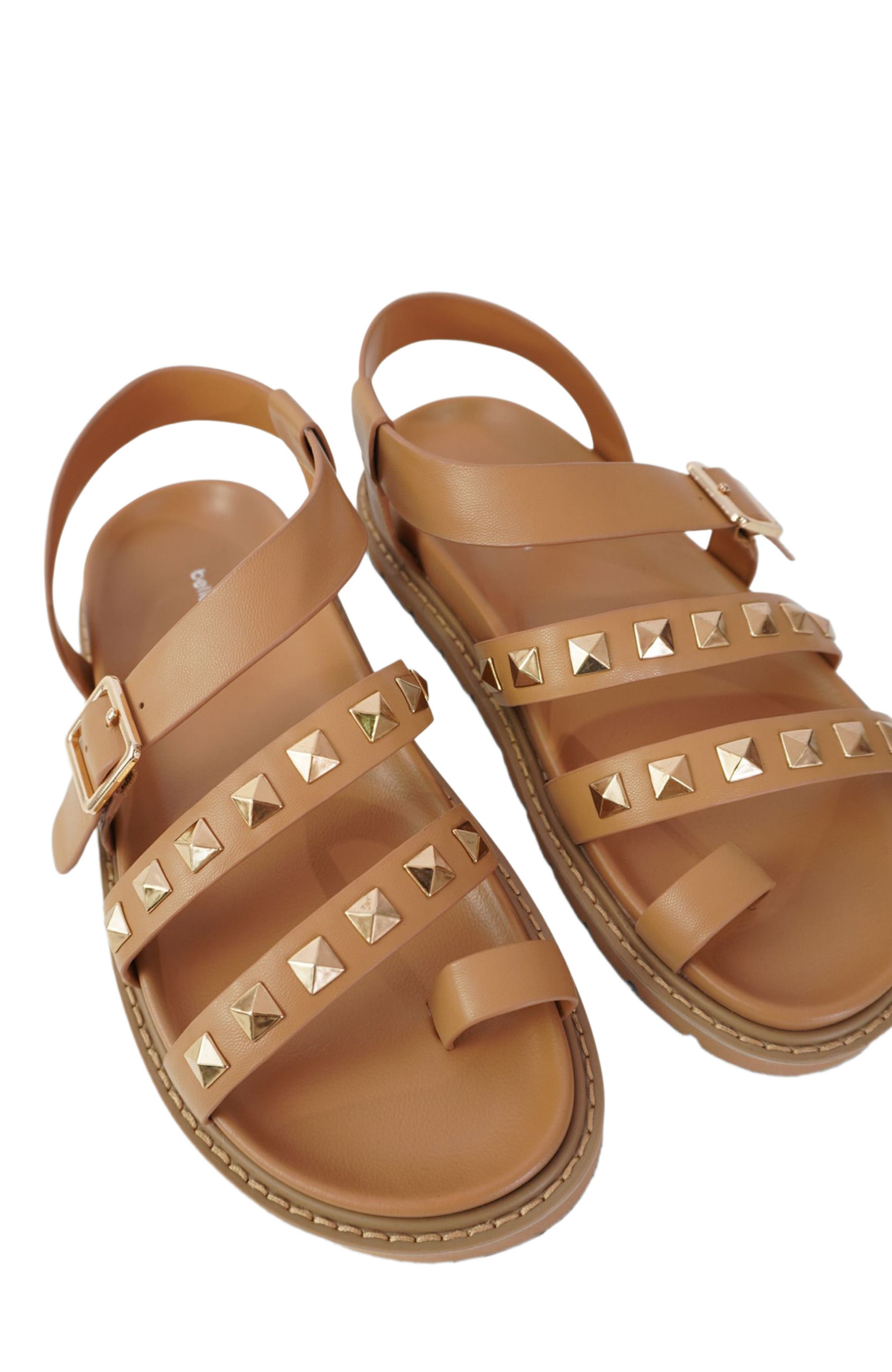 Morning Mood Chunky Stud Sandal, Alternate, color, Camel