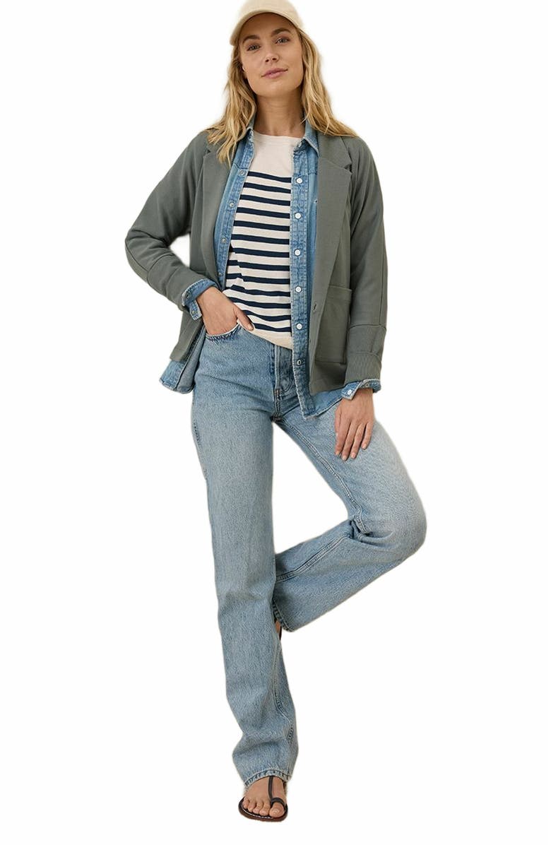 Pact Organic Cotton Classic Fine Knit Shell, Alternate, color, Navy Laguna Stripe