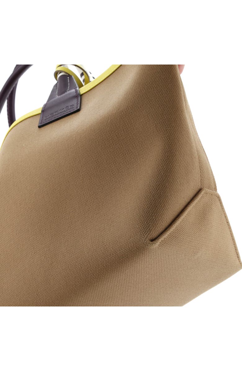 Pre-Owned Hermes Sac Steeple Tote Toile with Leather 25, Alternate, color, Chai/Cassis/Lime