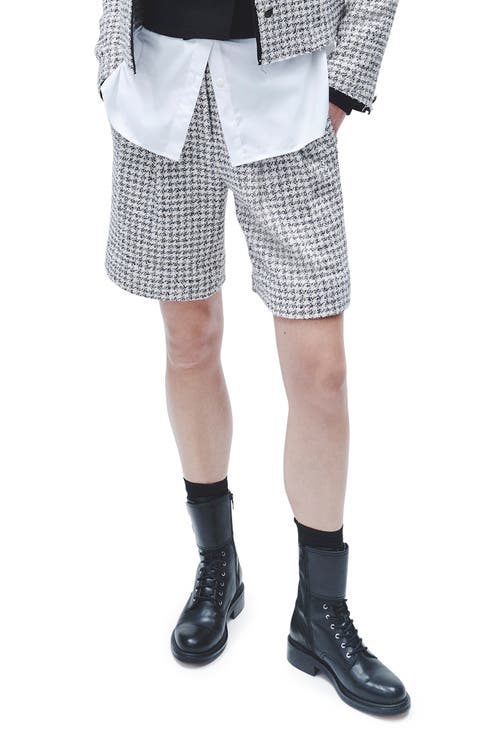 Carmen Check Cotton Blend Tweed Shorts