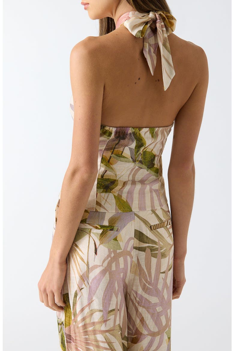 Kiara Floral Print Halter Top, Alternate, color, PALM PRINT