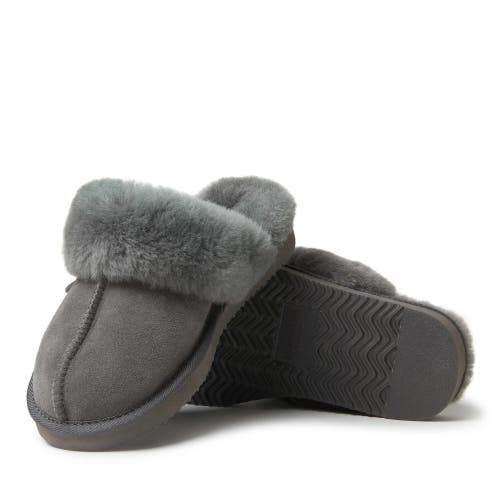 Dearfoams Fireside Sydney Genuine Shearling Scuff Slipper In Gray