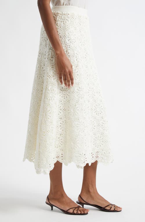 Farm Rio Flower Crochet Skirt In Off-white