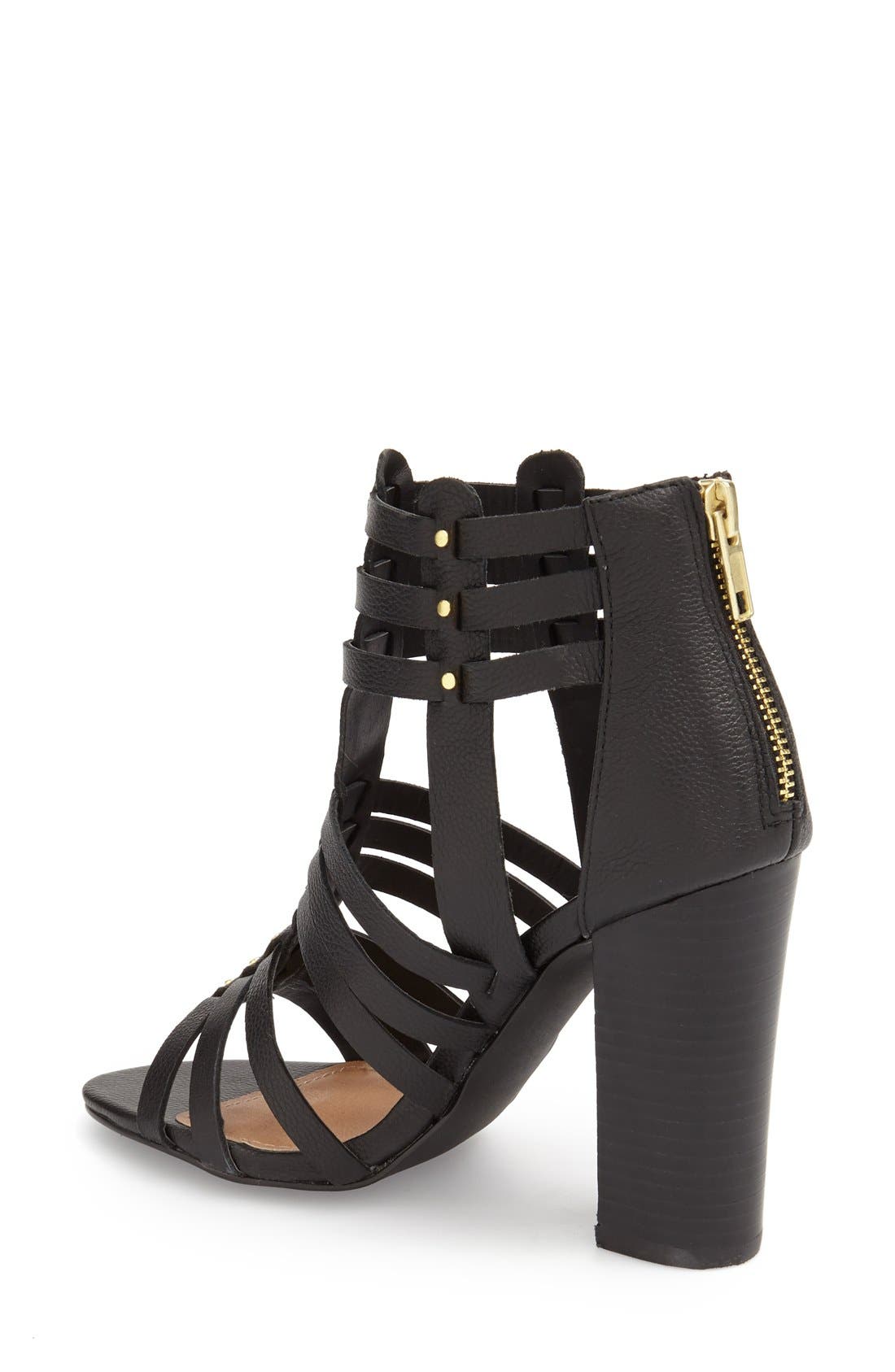 'Sofiia' Sandal, Alternate, color, BLACK LEATHER