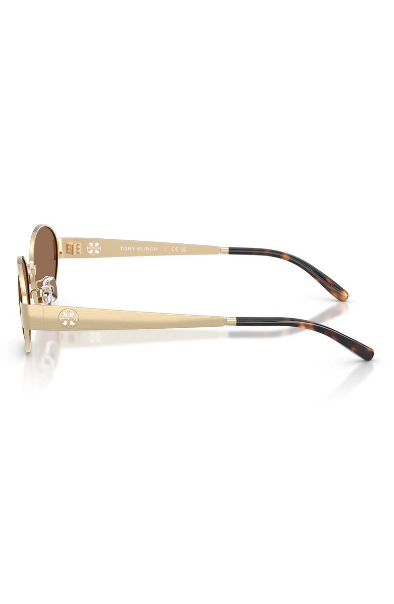 Tory Burch 54mm Oval Sunglasses, Alternate, color, Light Gold / Dark Brown