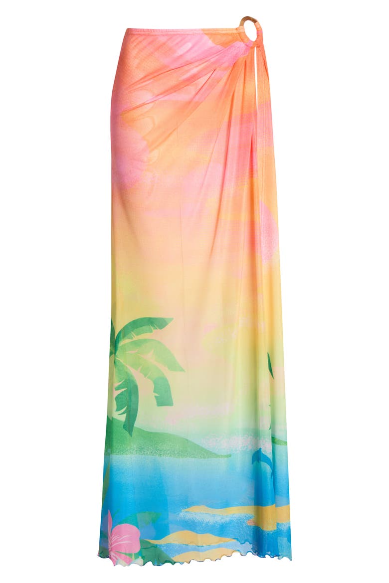 Sheer Mesh Cover-Up Maxi Skirt, Alternate, color, BAHAMA BREEZE