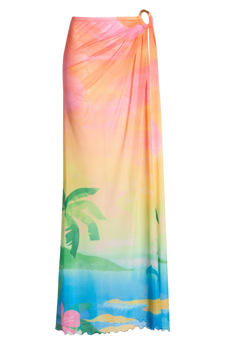 Kulani Kinis Sheer Mesh Cover-Up Maxi Skirt, Alternate, color, Bahama Breeze