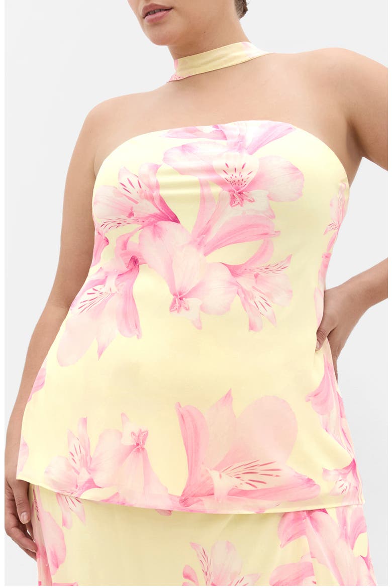 Soiree Floral Print Strapless Top & Scarf, Main, color, SOIREE LILY