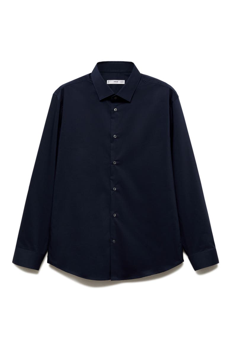 Stretch Button-Up Shirt, Main, color, DARK NAVY