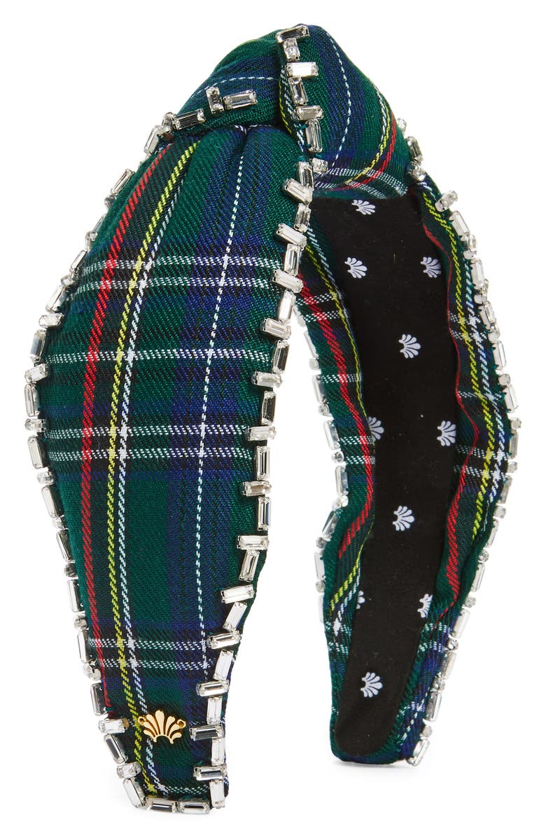 Lele Sadoughi Crystal Plaid Knotted Headband, Main, color,