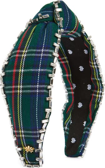 Lele Sadoughi Pink Plaid Crystal Headband Lele Sadoughi Embellished Knotted Plaid Headband | Neiman Marcus main image 3