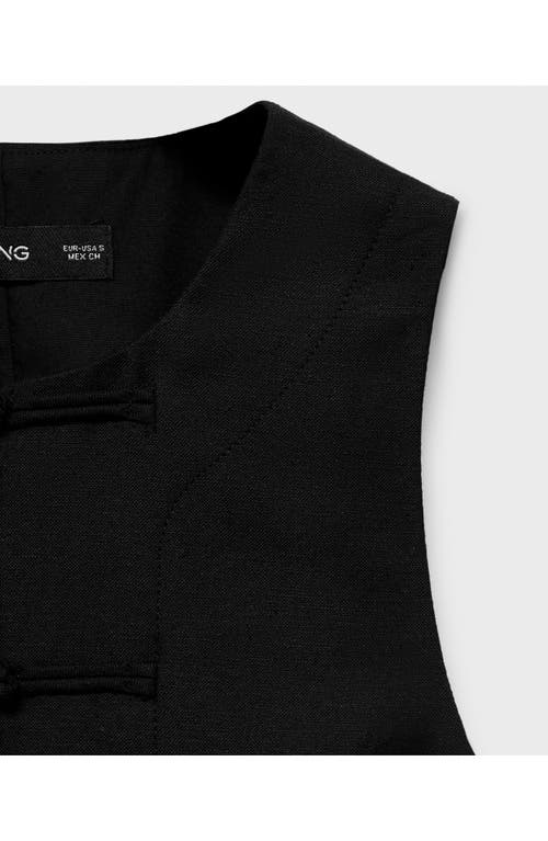 Mango Woven Vest In Black