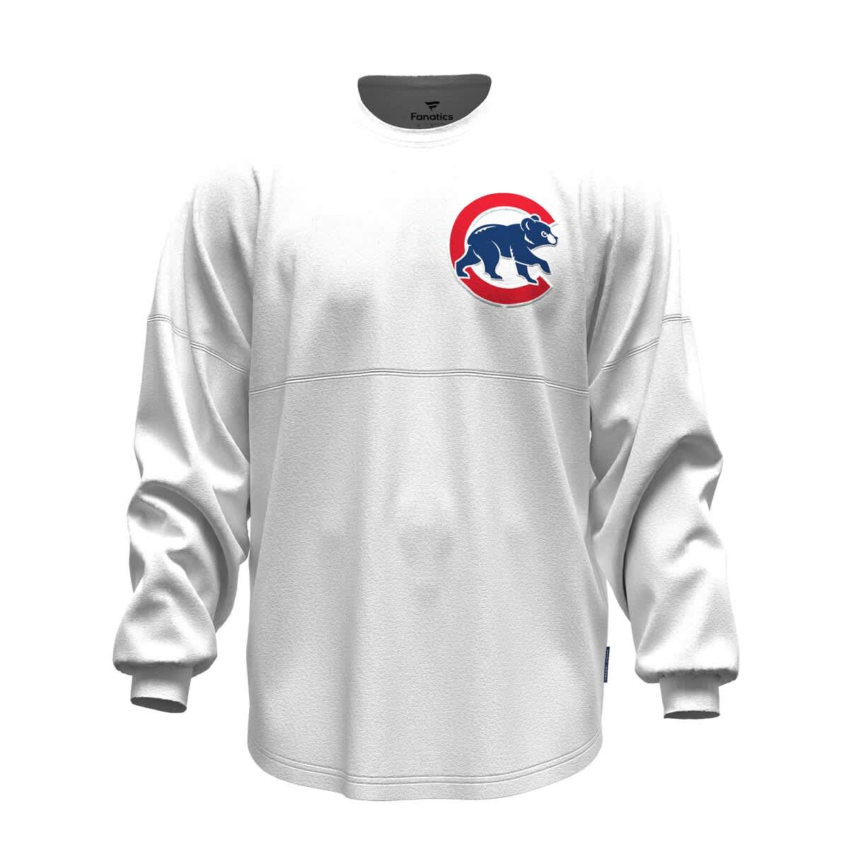 Women's Fanatics White Chicago Cubs Baseball Stitch Spirit Jersey Long Sleeve T-Shirt - image 2