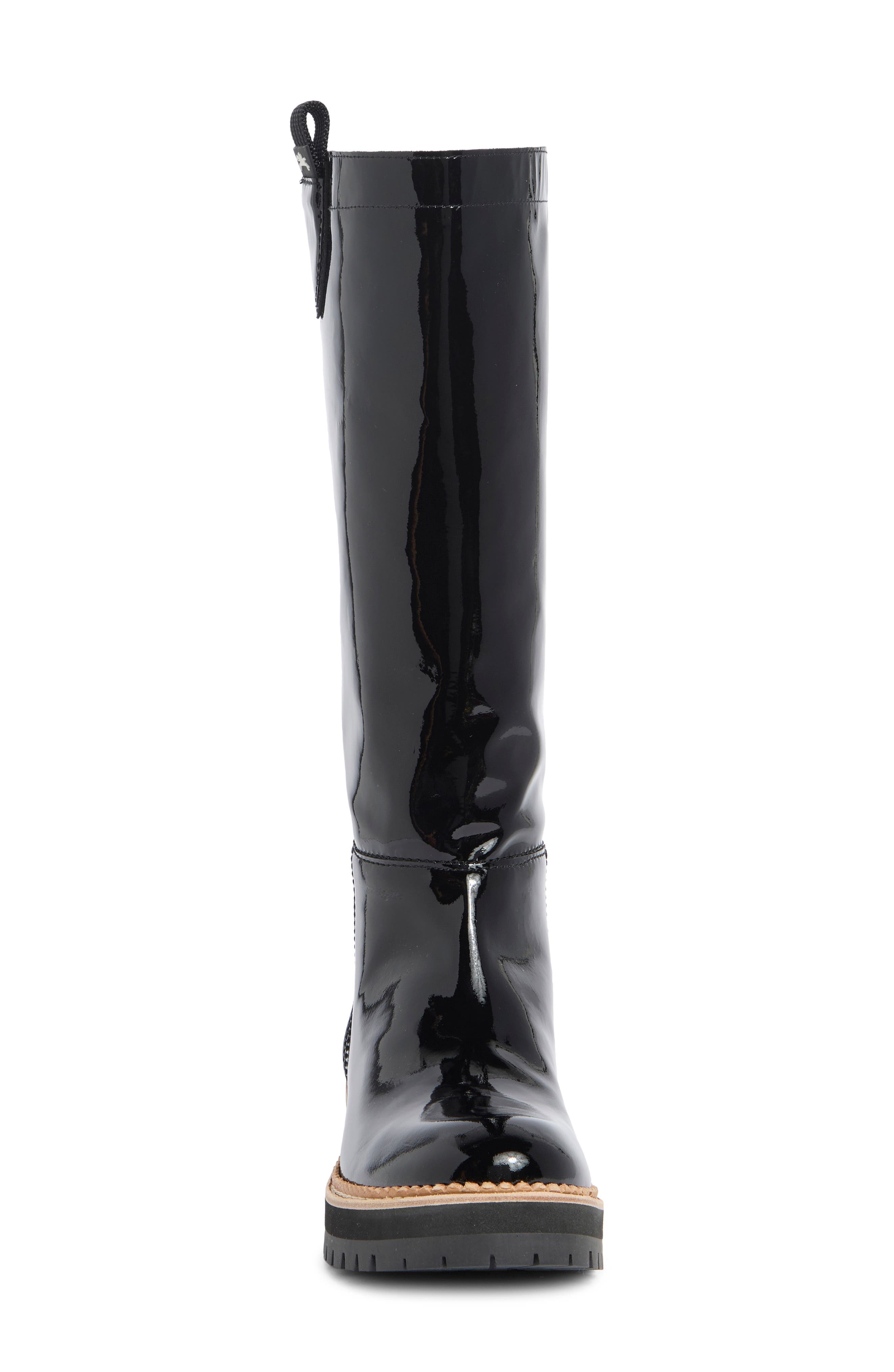 Longchamp Pull On Patent Leather Boot, Alternate, color, Black