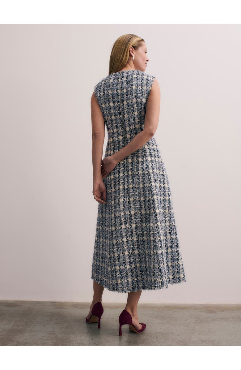 The Fold Tureen Tweed Midi Dress, Alternate, color, Navy