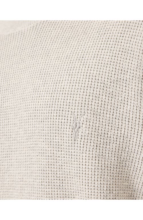 Allsaints Aspen Waffle Texture Crew Neck Sweater In Cloudy Grey