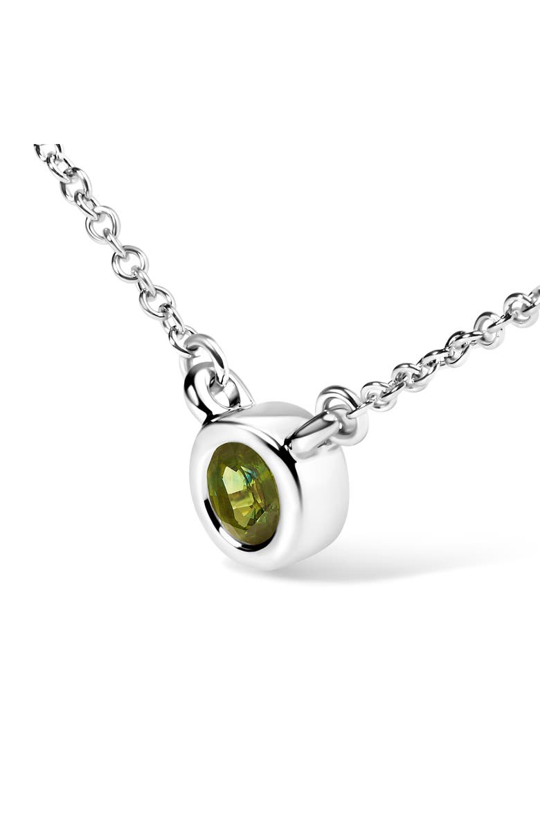 Haus of Brilliance 14K White Gold 1/2 Ct Green Lab Grown Diamond Bezel-Set Solitaire Pendant Necklace, Alternate, color, White