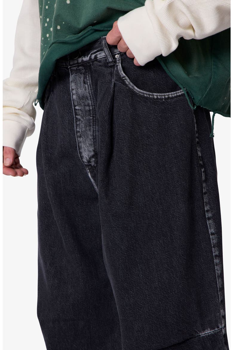 Pleated Denim Jeans, Alternate, color, RINSED BLACK