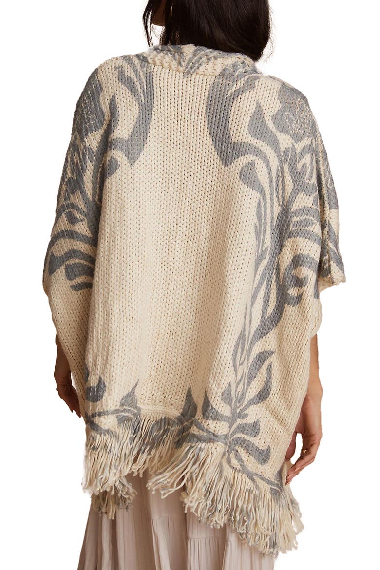 Floral Print Knit Cardigan, Alternate, color, GREY