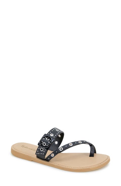 Silas Studded Toe Loop Sandal (Women)