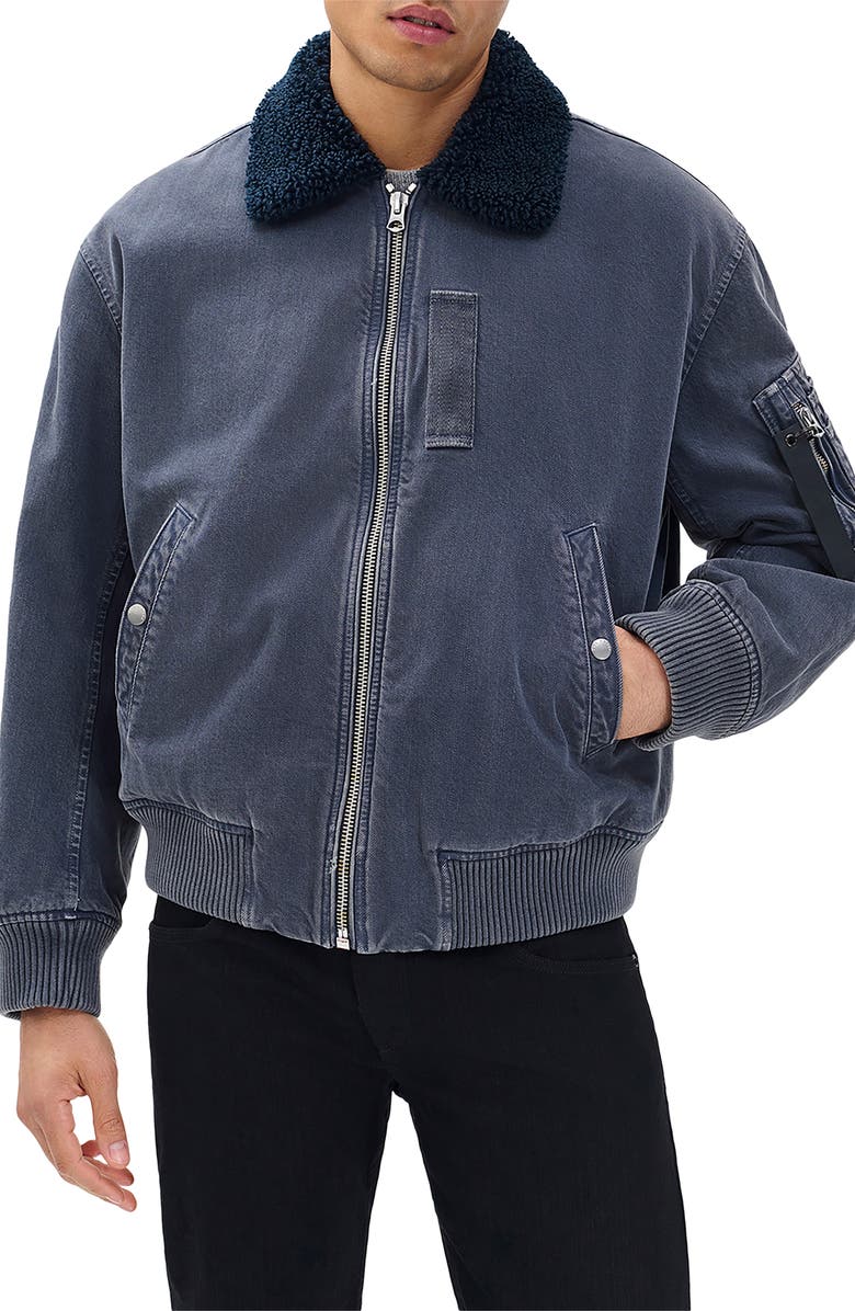 rag & bone B-15 Denim Bomber Jacket, Alternate, color, Graphite