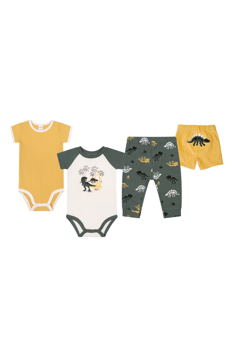 PL Baby by Petit Lem 4-Piece Bodysuit & Bottoms Set, Main, color,