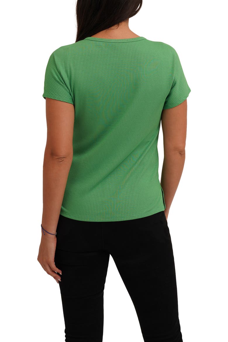 Keyhole Button-Front Rib Top, Alternate, color, ONLINE LIME