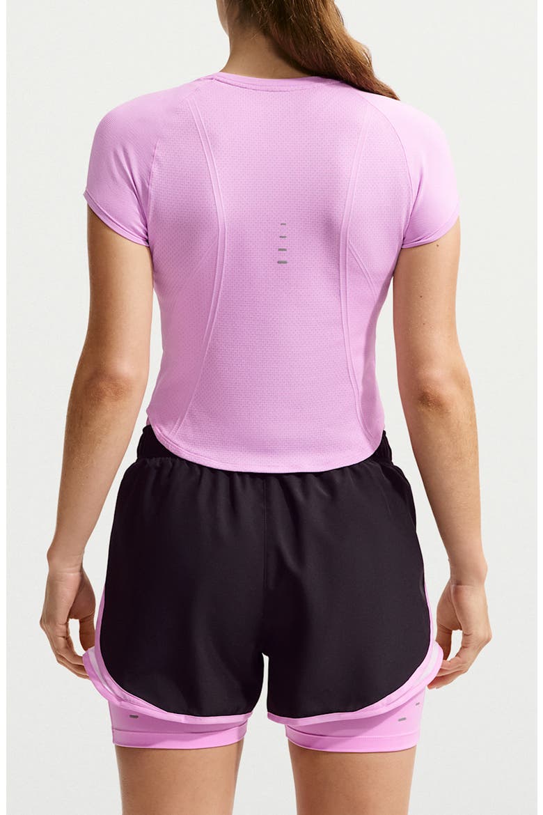 Swift Dri-FIT Seamless Performance T-Shirt, Alternate, color, PINK RISE/ COOL GREY