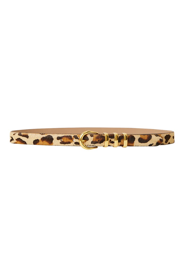 Kad Genuine Calf Hair Belt, Main, color, LEOPARD GOLD